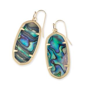 Elle Gold Drop Earrings in Abalone Shell-Worn once